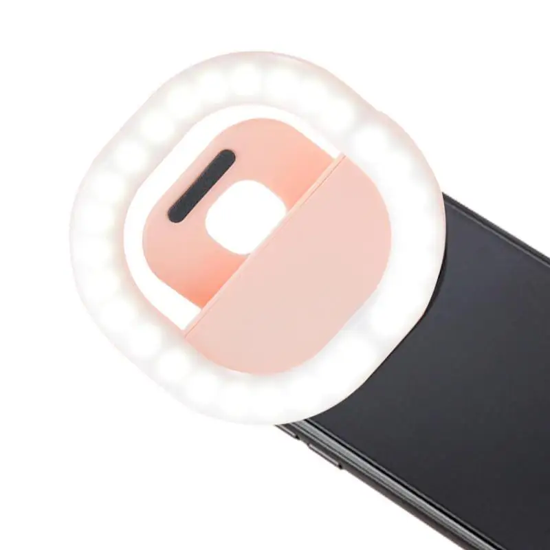 Mini Mobile Phone LED Beauty Makeup Light Selfie Ring Light Enhanced USB Charge Three-level Brightness Dimmable