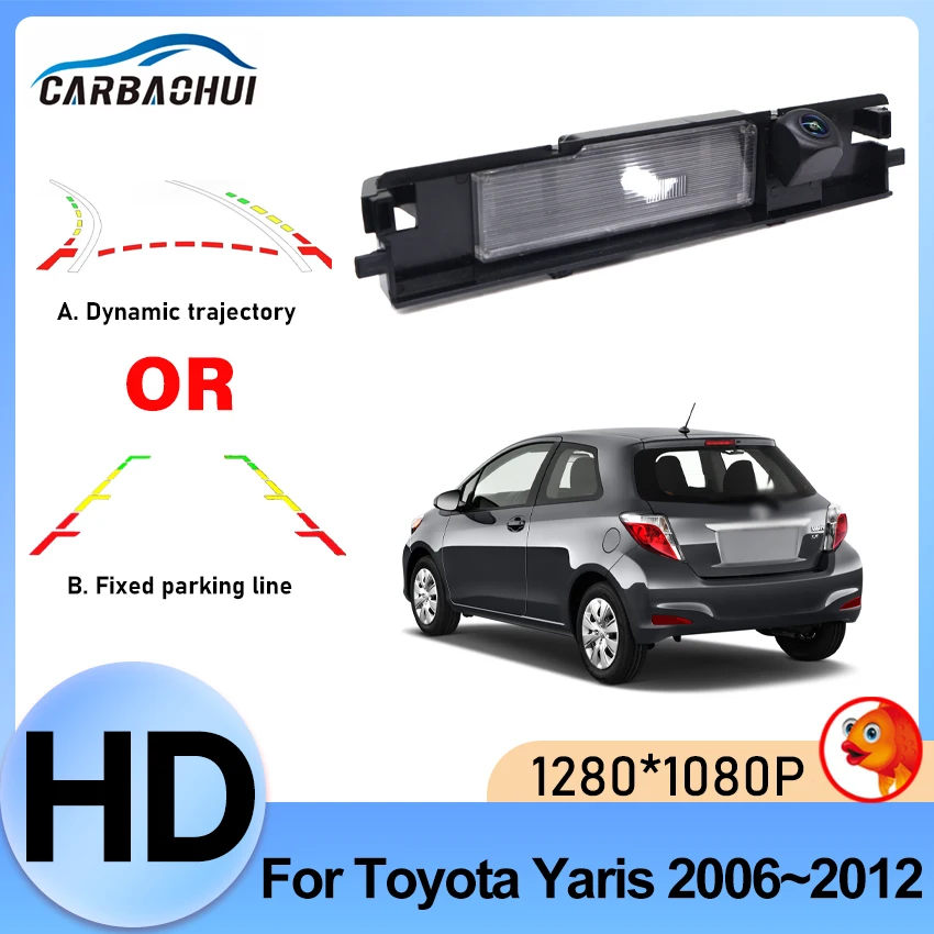 Car Rear View Camera, For Toyota Yaris 2006 2007 2008 2009 2010 2011 2012 Full HD CCD Waterproof  Starlight Reversing Camera