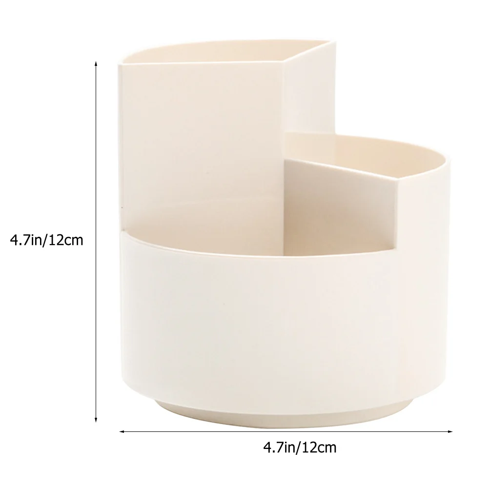 

Multi-Functional Desktop Rotating Pen Holder 3-Compartment Stationery Organizer Makeup Storage Box Desktop Pencil Container