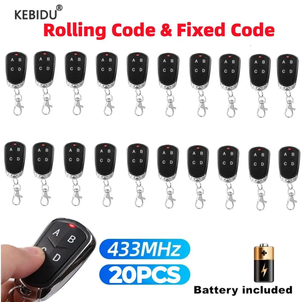 20pcs 433Mhz Auto Copy RF Remote Control Fixed Rolling Code 4 Keys Duplicator Cloning Code For CAME TOP 432NA Gate Garage Door