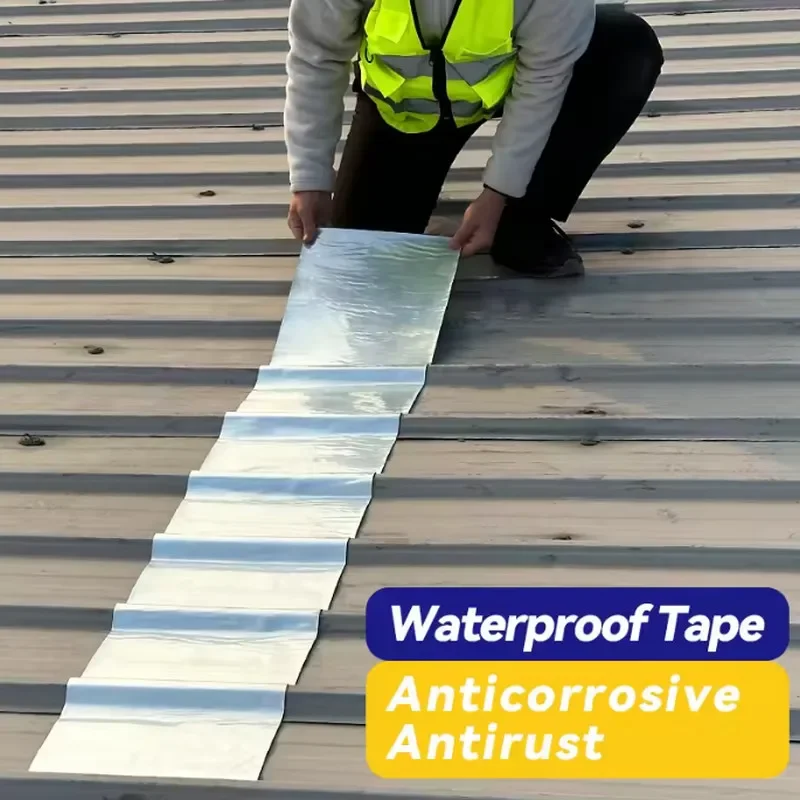 5/10m Waterproof Tape Self-Adhesive Roof Sealant Color Steel Tile Waterproof Heat Insulation Quiet Coil Material 1.5mm Thick