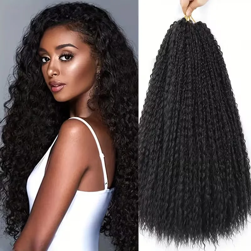 Kinky Straight Feather Crochet Haarverlenging van echt haar, voorgedeeld, knooploos gehaakt, Braziliaans echt haar, natuurlijke kleur, 14 inch