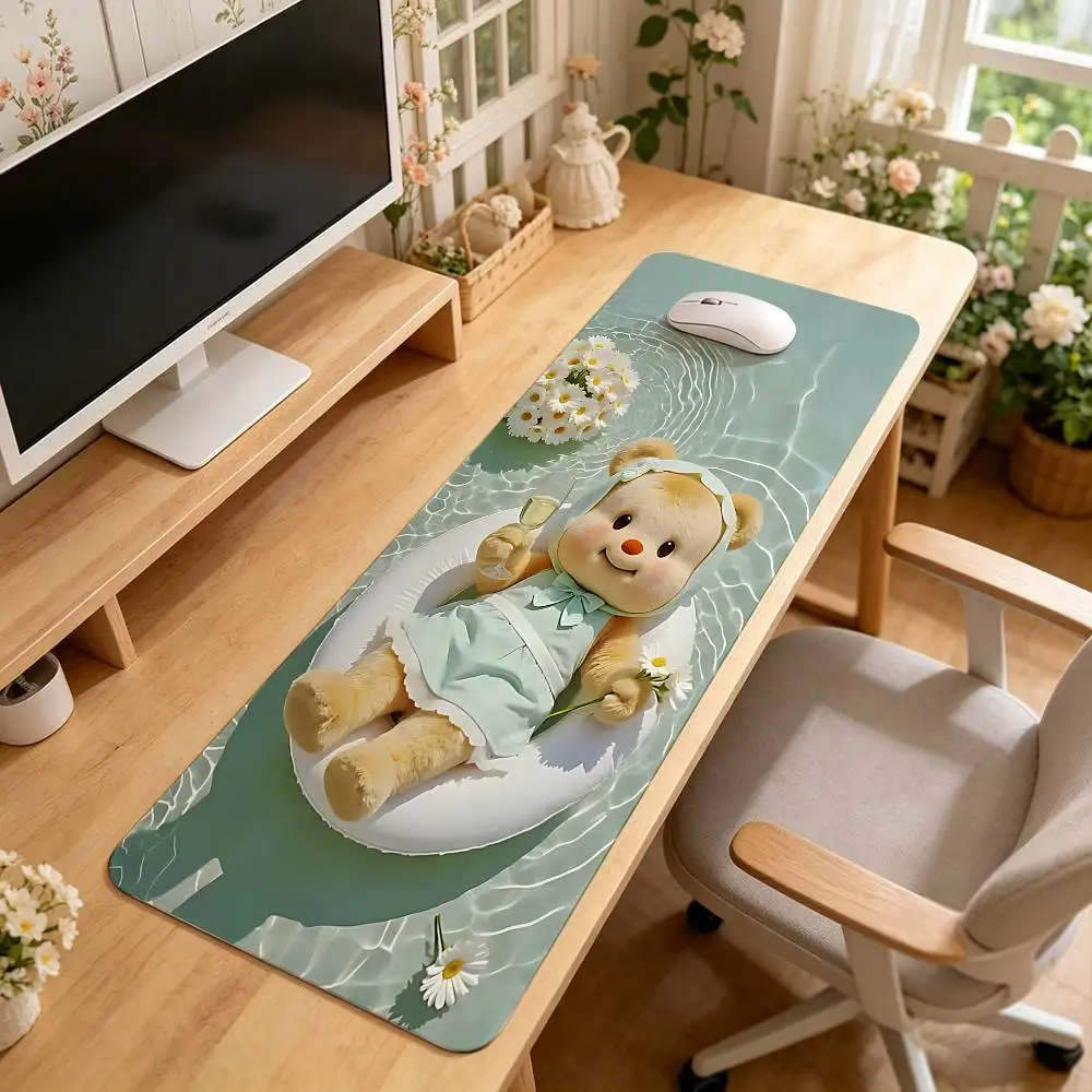 Kawaii B-butterbear Mouse Pad Computer Mat Deskpad Laptop Keyboard Mat Office Large Landscape Mousepad 5