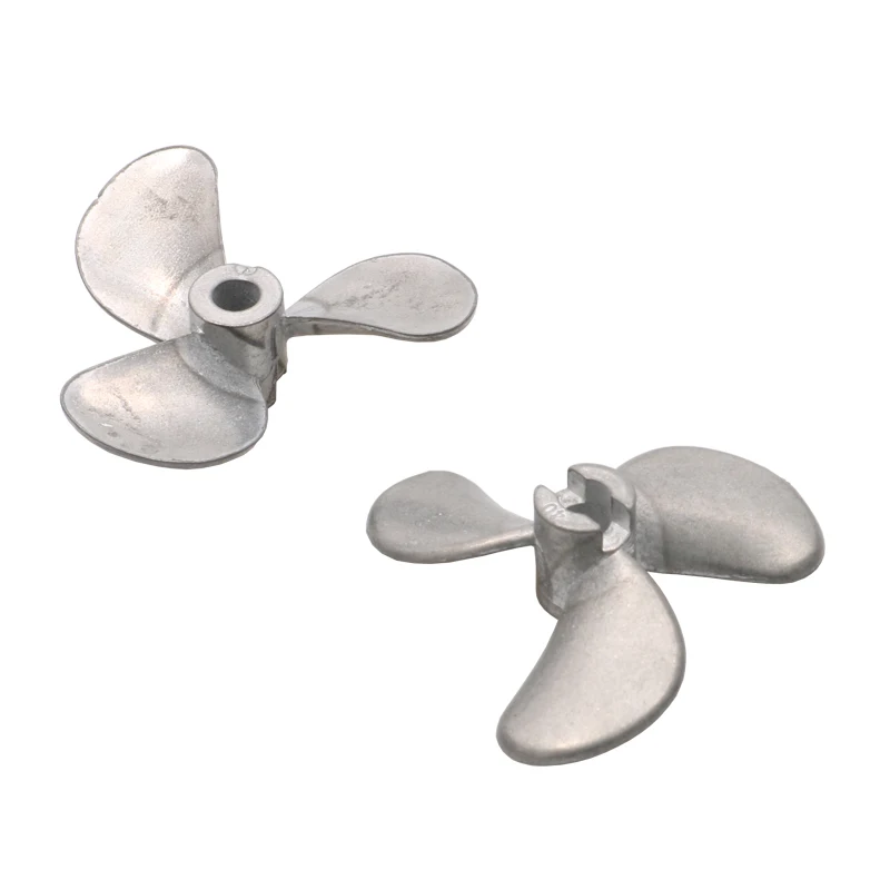 2Pair Fully Immersed Metal 3-Blade Propeller Dia 28/32/36/40/44/48mm Shaft Hole 4mm Zinc Alloy Paddle for RC Trawler Boat Ship