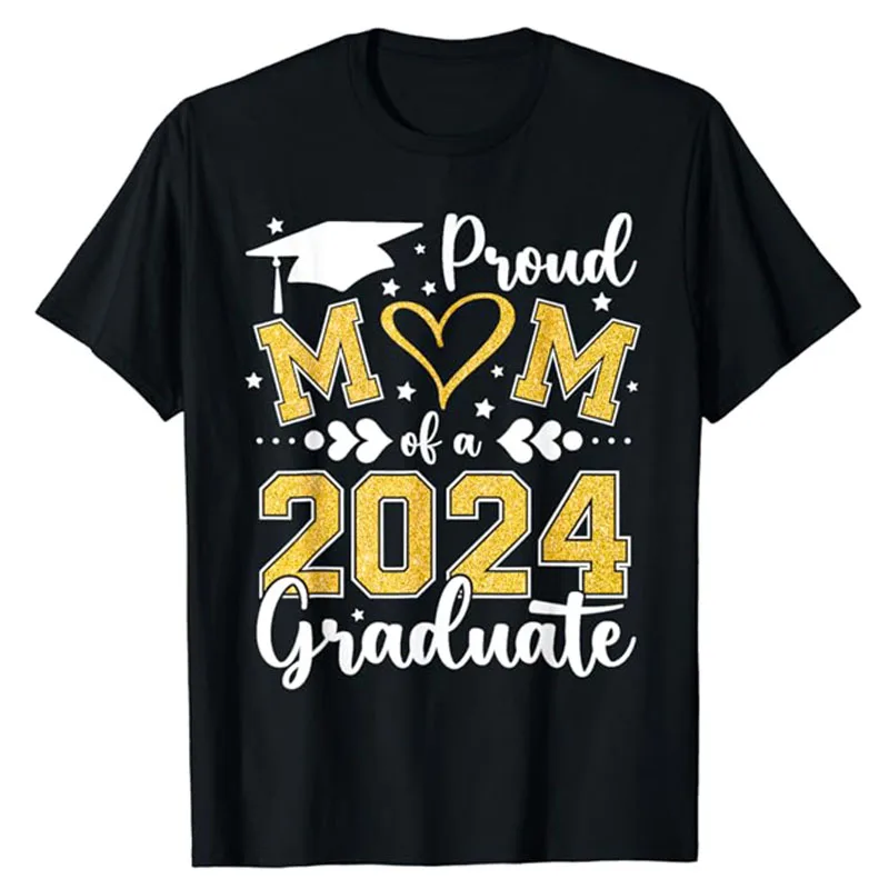 

Proud Mom of A Class of 2024 Graduate 2024 Senior Mom 2024 T-Shirt Women's Fashion Mother's Day Mama Graduation Gifts Mommy Tees