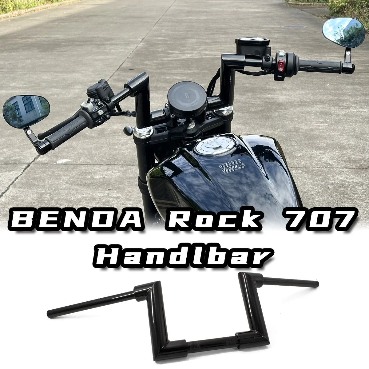 

Embedded Nuts Anodized Aluminum Handlebar Lossless Installation Grip Steering Bar with Positioning Holes for Benda Rock 707