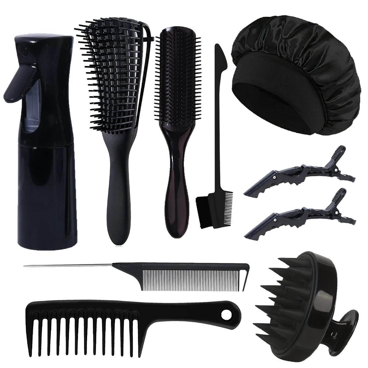 Set sisir rambut lengkap 10 buah, cocok untuk semua jenis rambut, cocok untuk penggunaan di rumah dan salon rambut Khusus untuk wig rambut asli