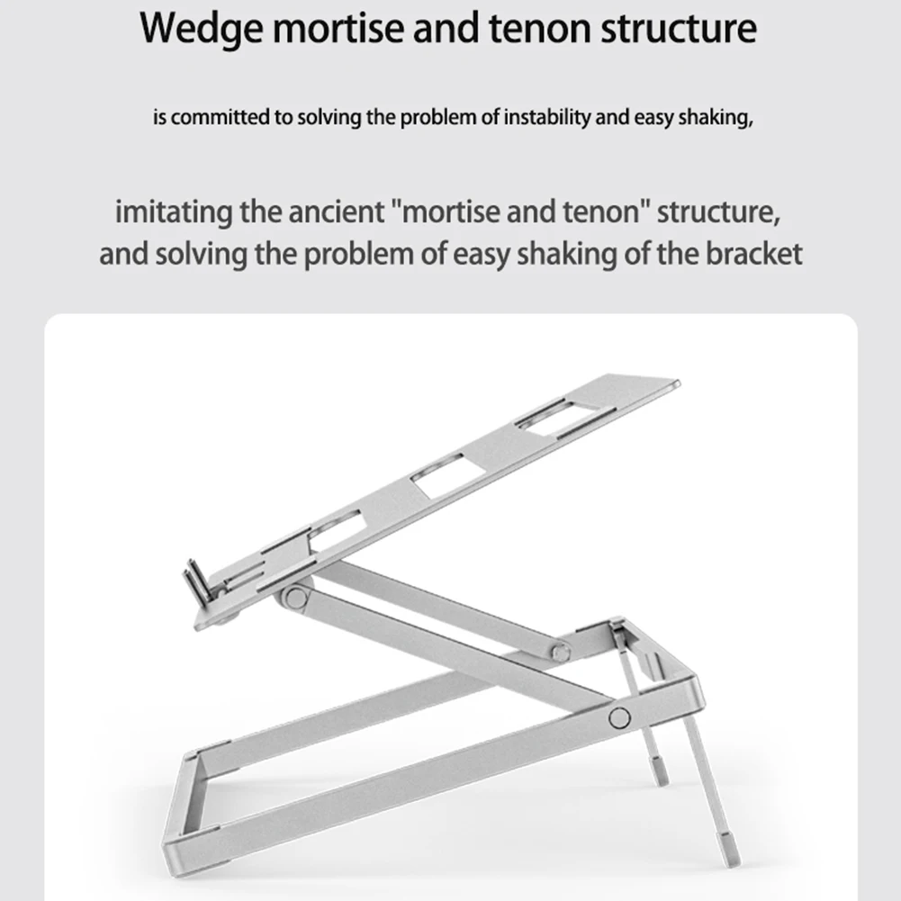 Ergonomiczny stojak na notebooka na biurko Regulowana wysokość Podstawka pod laptop Metalowy uchwyt Stojak na komputer do MacBook/Lenovo/HP/iPad