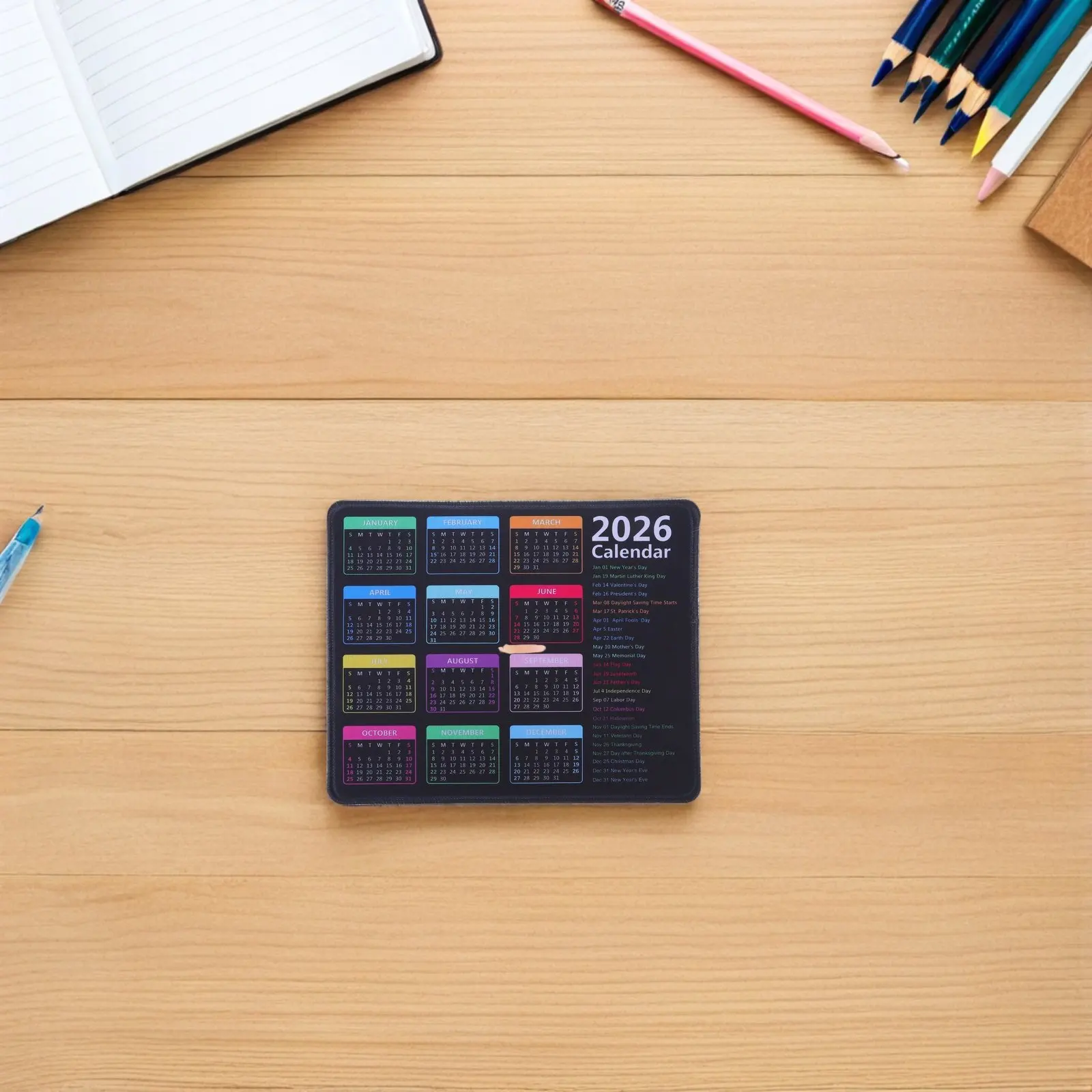 

2026 Mouse Pad Calendar - Stylish Desk Calendar Mat with Integrated Mouse Surface - Great for Office School Gift Use