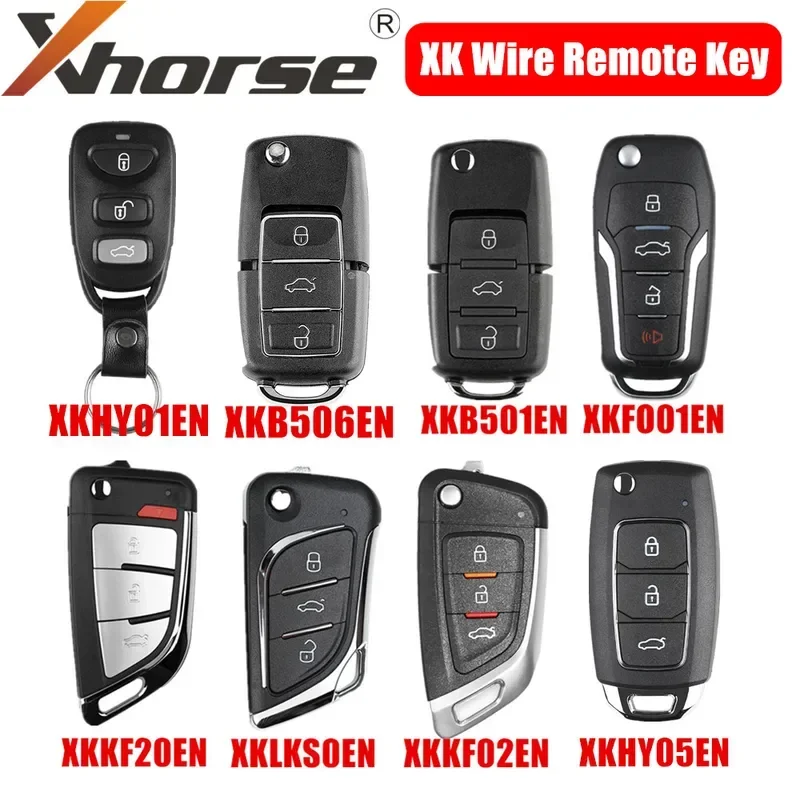 5 PCS/Lot Xhorse Wire Key XKB501EN XKB506EN XKLKS0EN XKFO01EN XKHY01EN XKKF02EN XKHY05EN XKF20EN XK Wire Remote Key