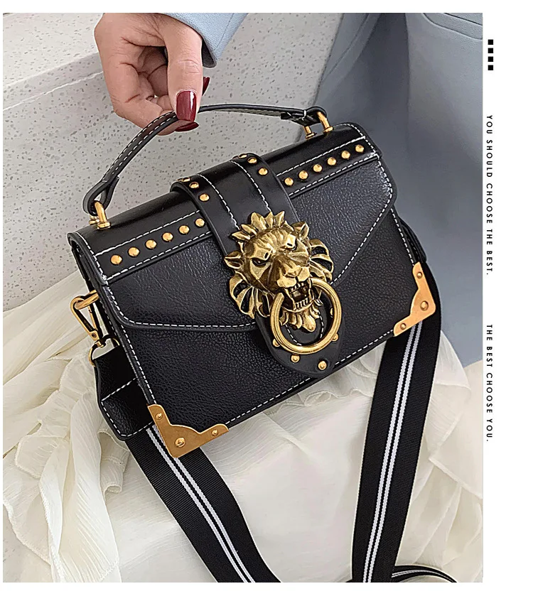 Damen Vintage PU Handtasche Neue Mode Umhängetasche Umhängetasche Kleine Quadratische Tasche Casual Täglichen Gebrauch – Detail 1