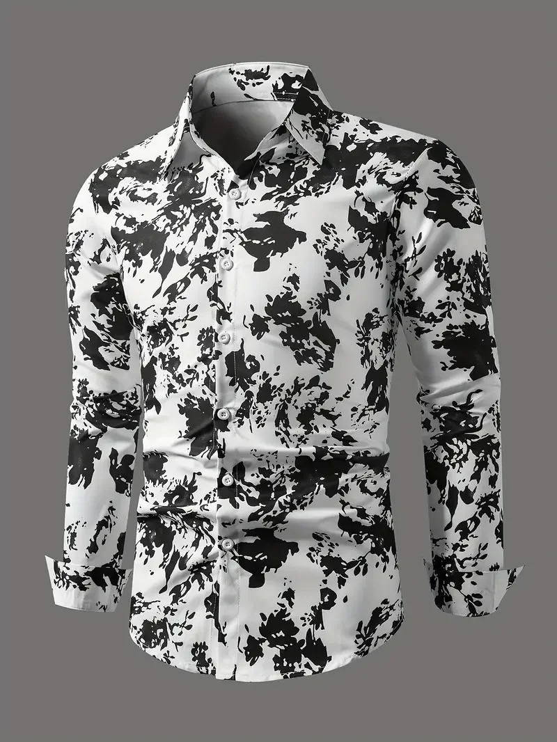 

Minimalist Long-sleeved Shirt 3D Printing Light Color Series Fresh Daily Casual Men's Women's Button-down Top Oversized Clothing