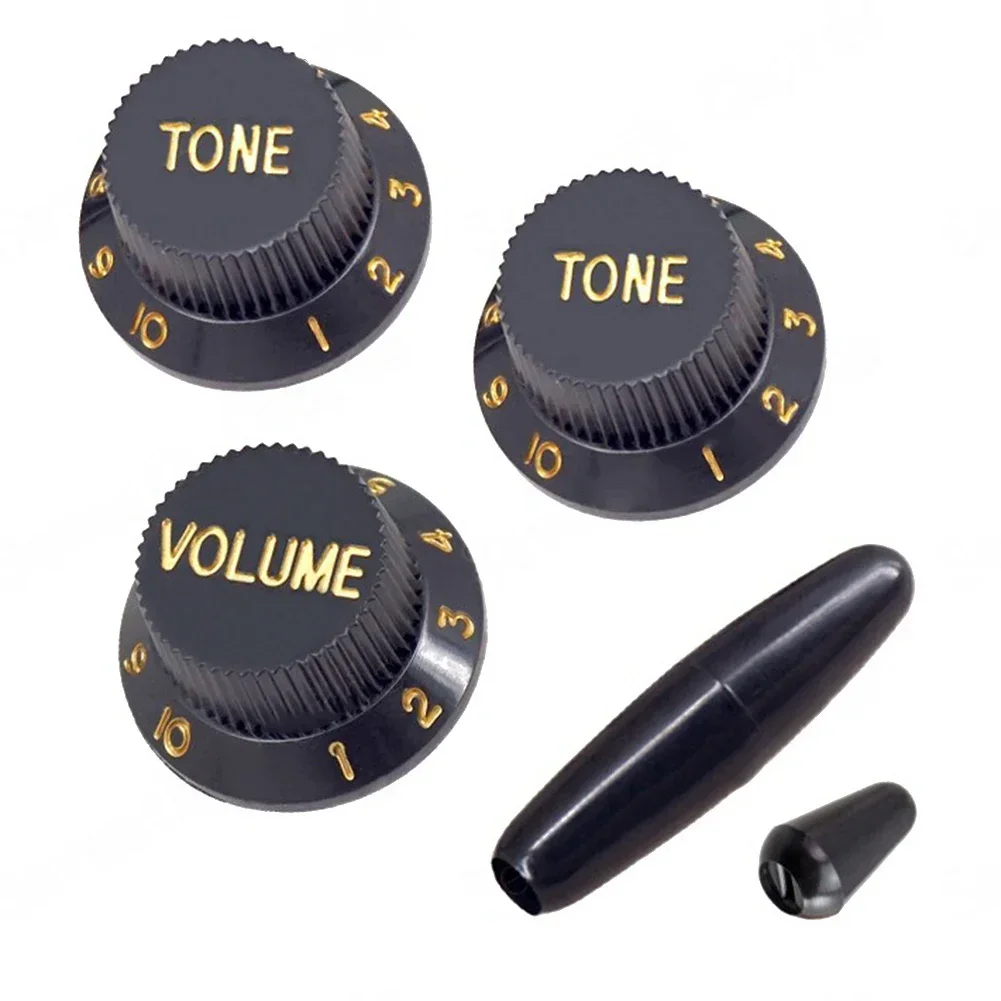 Plastic Guitar Control Knob Set 3PCS for ST style Guitars 1 Volume 2 Tone 2 Guitar Arms Bar Knobs Black/Yellow/White