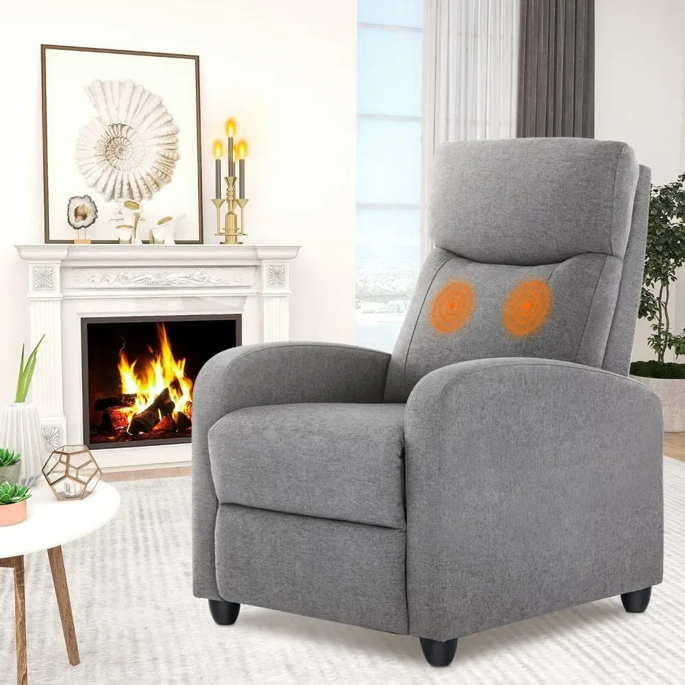 

Recliner Chair for Adults Living Room Chair Massage Fabric Small Recliner Sofa Home Theater Seating With Lumbar Support Chairs