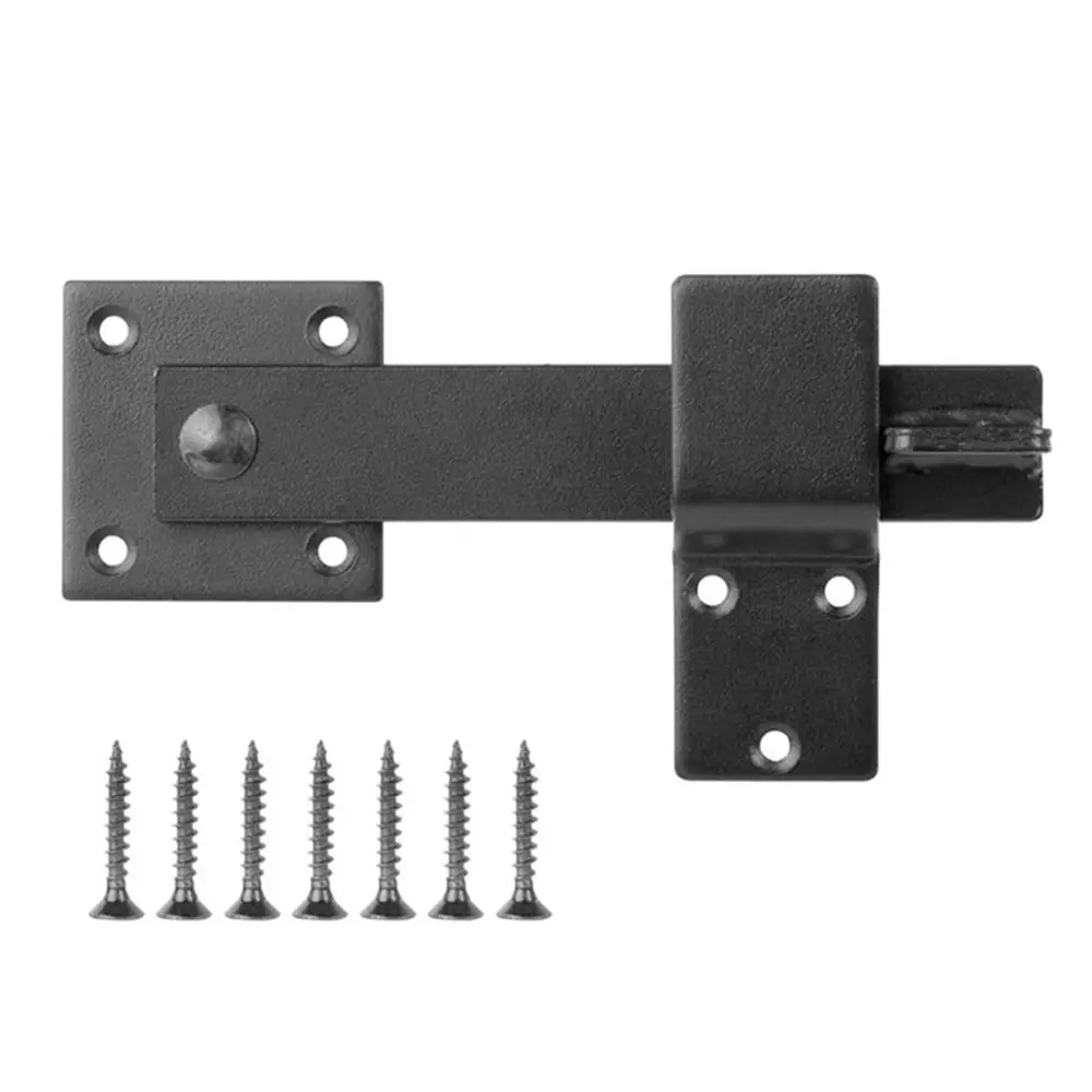Rustic Black Flip Gate Latch 5.5 Inches 360 Degree Rotation Barn Door Lock Carbon Steel Safety Hardware Safety Gate Lock Barn