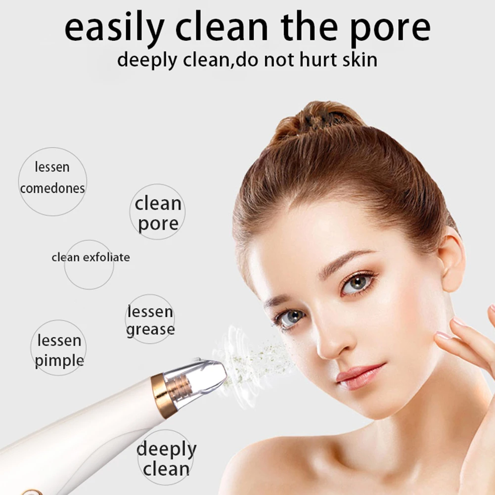 Electric Vacuum Suction Blackhead Remover Facial Pore Cleaner Comedone Spot Acne Pimple Blackhead Extractor Skin Care Device