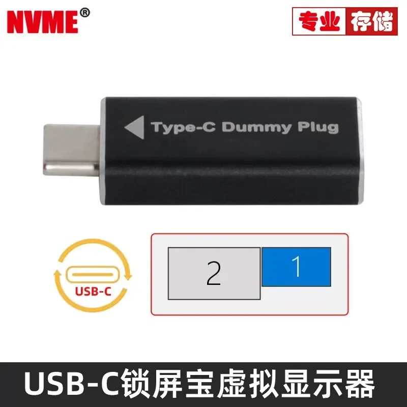for Virtual Monitor Emulator USB C Type C 4K Dummy Plug EDID Lock Screen Keeper HDMI Display Headless Ghost Adapter