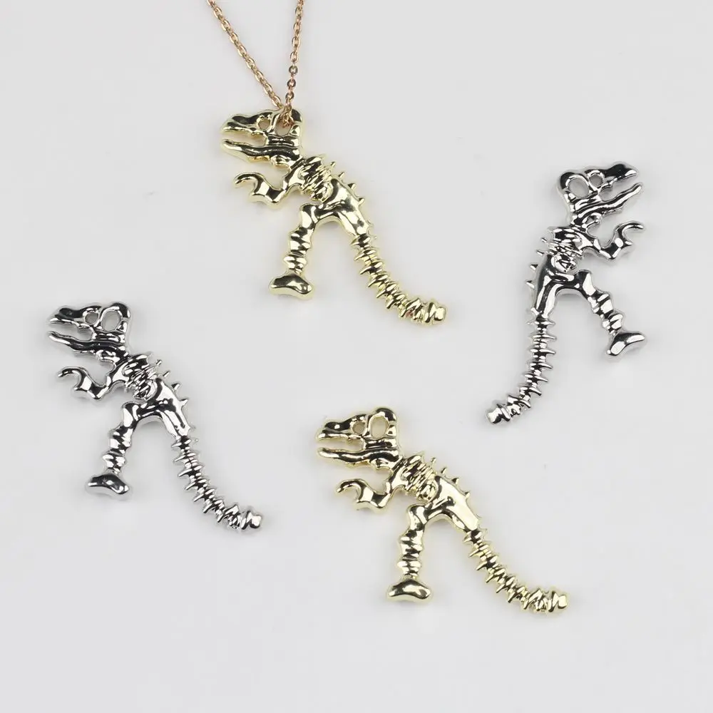 40pcs Handmade Silvery Golden Color Jewelry Pendant Charms Dinosaur Pendants Necklace Earrings Connectors Diy Jewelry Making