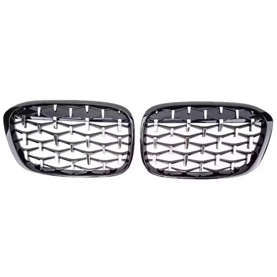 

Fit For BMW X1 F48 F49 2016-2019 Double Line Style Front Racing LED 2 PCS Grilles Chrome Diamonds Style Upper Grills Accessories