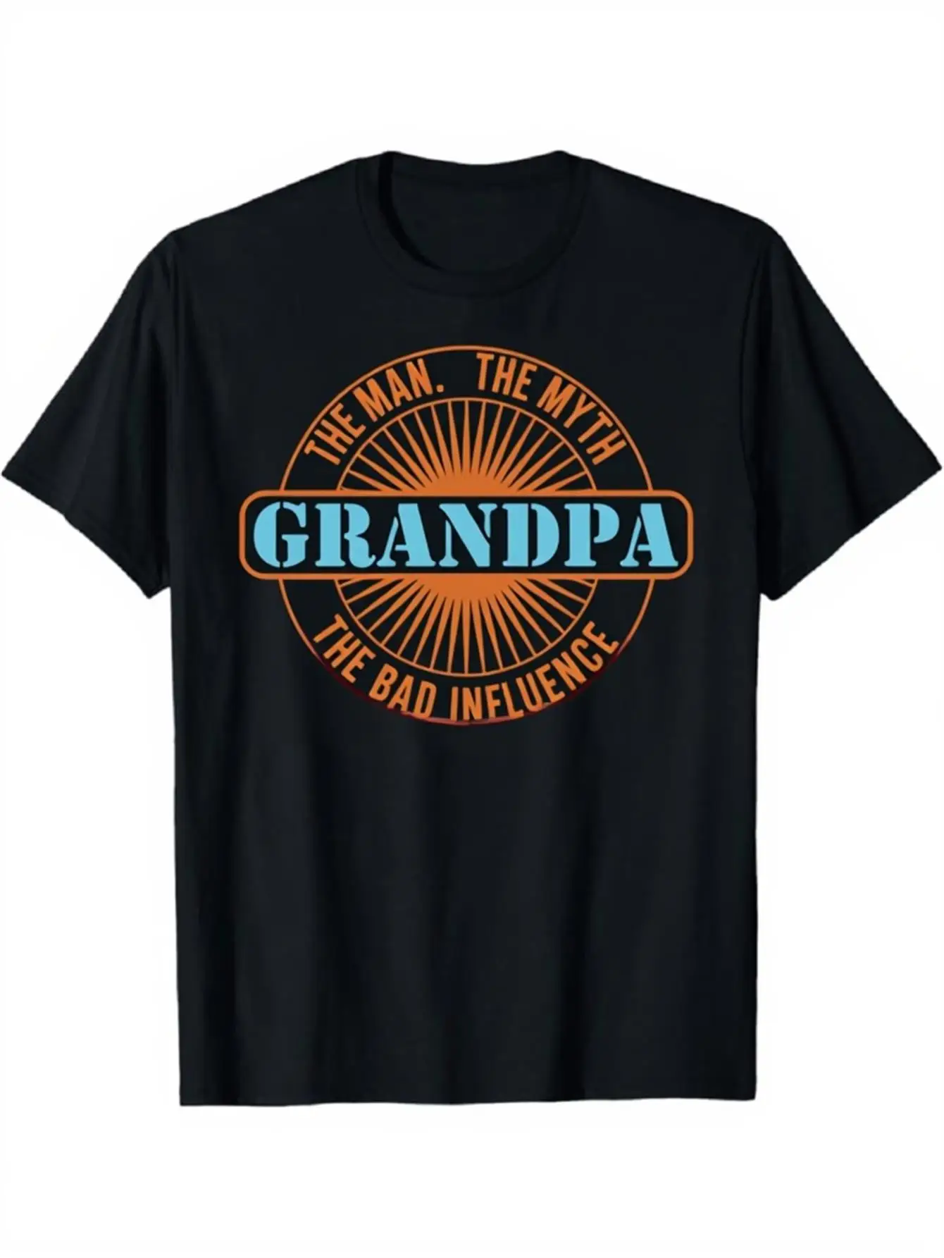 

The Man The Myth The Legend Grandpa T-Shirt Vintage Graphic Print Short Sleeve Crew Neck Casual Tee Black Soft Breathable