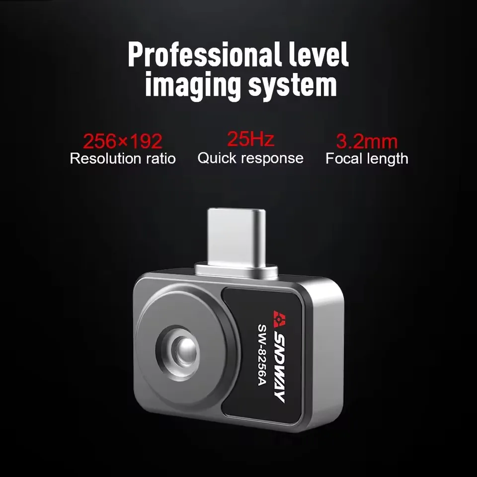 SNDWAY Infrared Camera Night Thermal Imager for Android Smartphone Resolution 256x192 Professional Thermographic Camera SW-8256A