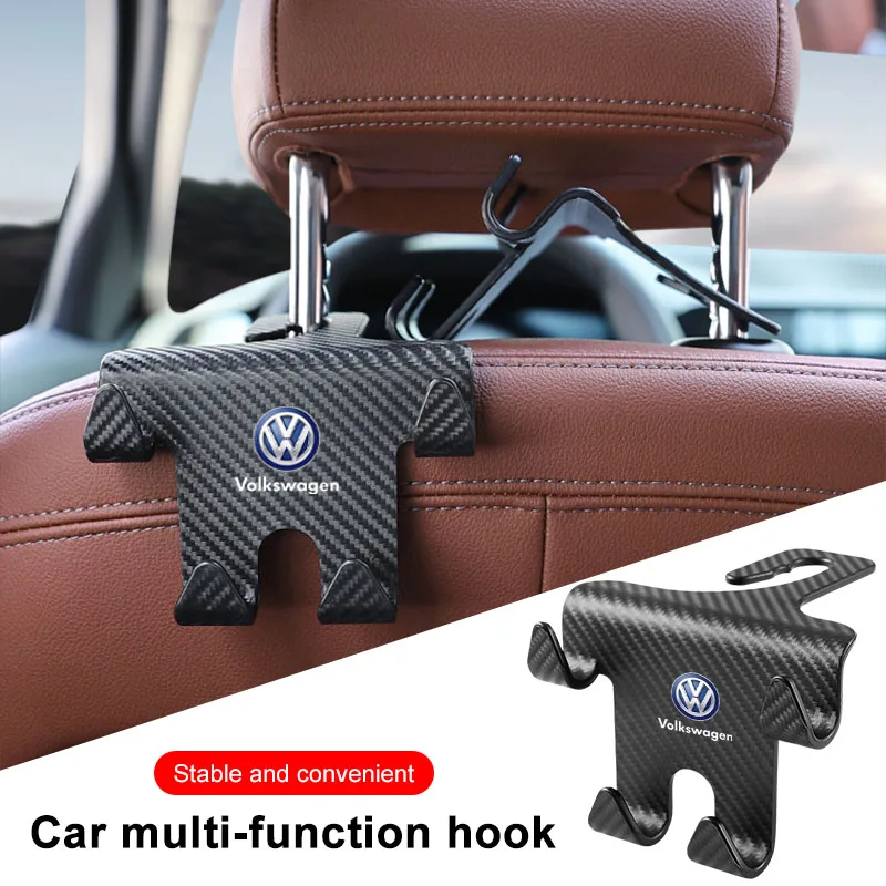 Gancho Multiuso para Encosto de Cabeça de Carro, Suporte para Celular, Emblema para VW B5 B6 B7 T4 T5 Golf 4 5 6 7 Polo Passat Tiguan Jetta Gol