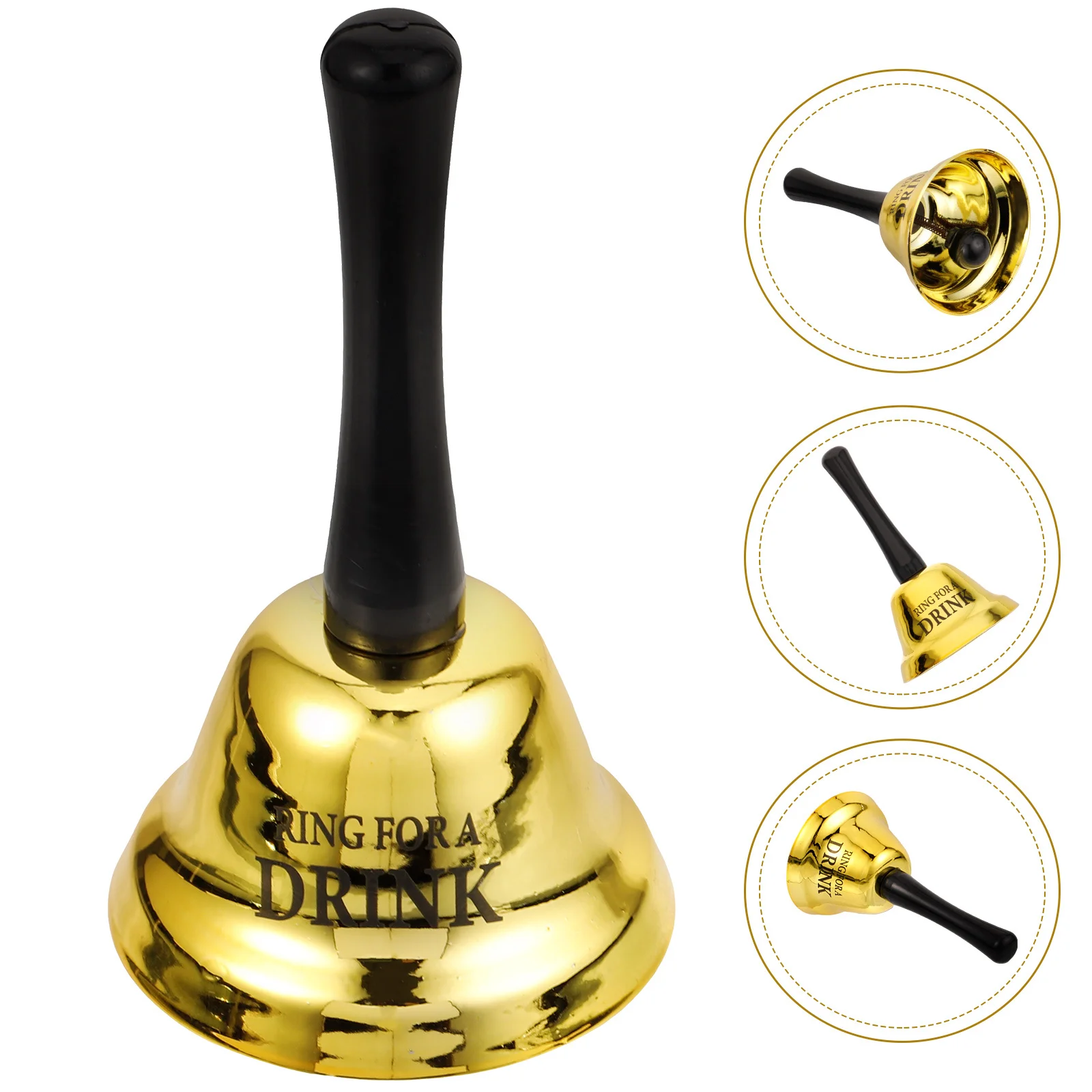 2 قطعة جرس محمول ريترو حلقة معدنية للشرب جرس نداء بار مطعم حفل زفاف خدمة طاولة طعام ديكور #3