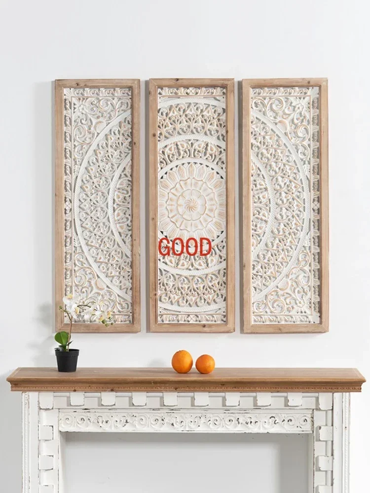 Amerikanische Retro-Alte, geschnitzte Wanddekorationen, Wohnzimmer-Hintergrundwand, Verandadedekorationen, kreative Kombinationswandbehang