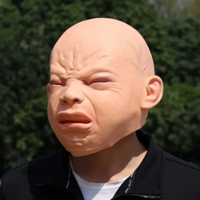 Cry enfant masques Halloween Latex pleurer bébé couvre-chef Cosplay fête pleurer enfant couvre-chef accessoires pleurer enfants couvre-chef