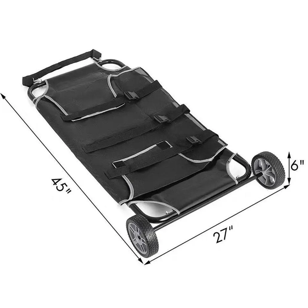 Carbon Steel Pet Stretcher Anti Bite Small Animal Rescue Trolley 4-Wheel Emergency Stretcher Dog Transport Trolley With Wheels