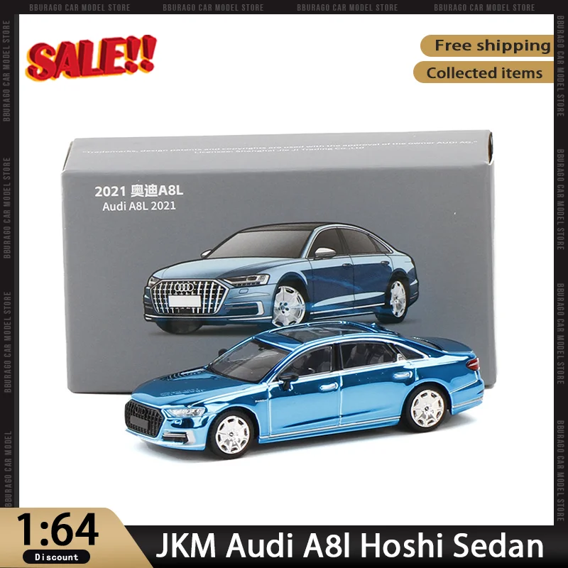 New In Stock Jkm 1:64 Audi A8l Hoshi Sedan Simulation Alloy Micro Diecasting Integrated Car Model Customized Toy Collection Gift