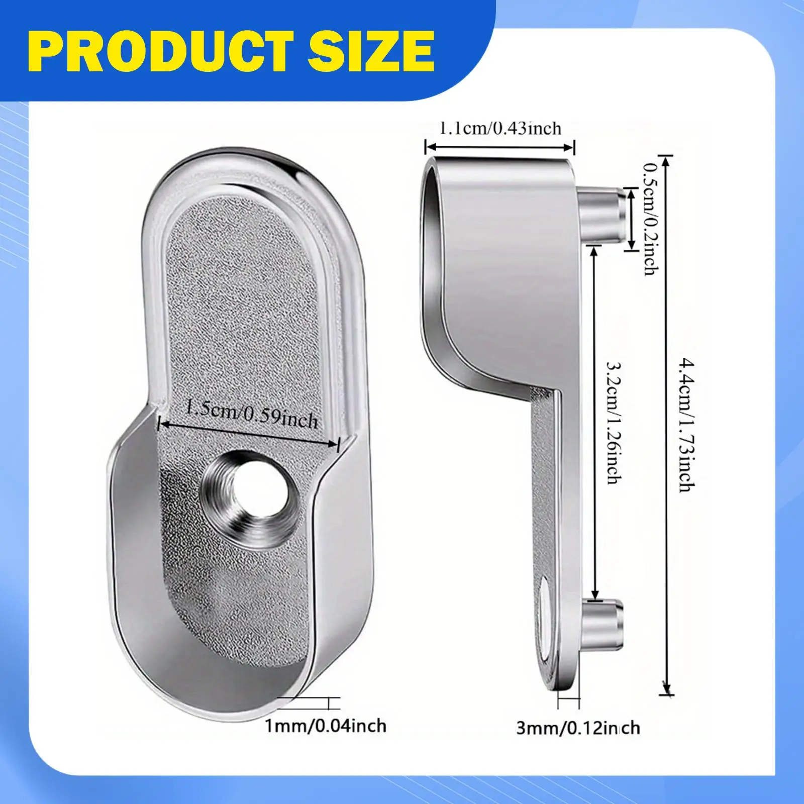 10Pcs Closet Rod Bracket Portable End Supports Wardrobe Pole Holder Flange Rod Holder for Office Window Bathroom Balcony Kitchen