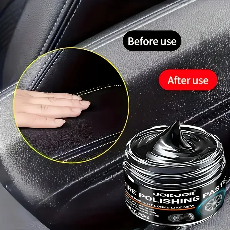 KJM Restaurador de plástico e couro preto-pasta de reparo de interiores automotivos com correção de cor, esmalte brilhante, revestimento protetor-las longo
