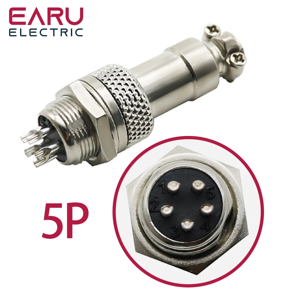 GX12 GX16 GX20 Aviation Connector Plug Socket Circular Connector 2 3 4 5 6 7 8 9 10 12 Pin 12/16/19mm Cable Wire Male Female