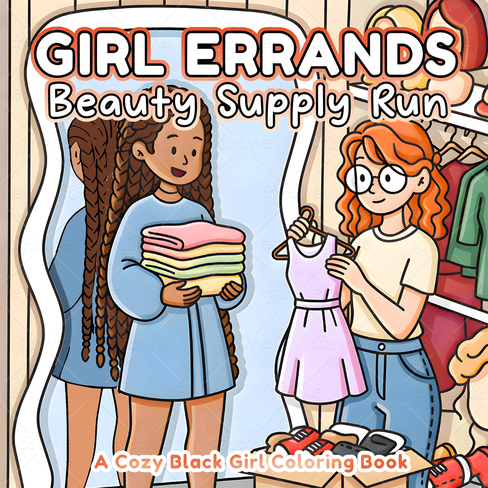 GIRL ERRANDS Beauty Supply Run Coloring Book for Adults Cute Drawing Book Perfect Gift for Party and Birthday