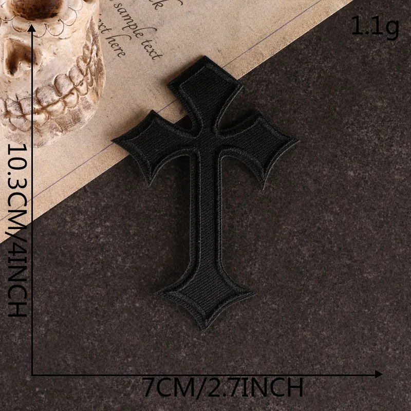 Patch Thermocollant Hard Rock Bibel Stich für Kleidung Eisen auf Kreuz Stickerei große Menge Lot Designer kleine Nähen DIY Schmelzbar – Detail 7