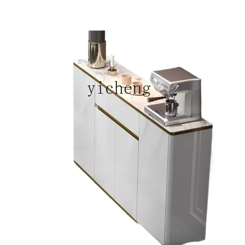 b11- modern simple ultra-thin rock slab countertop, living room against the wall, tea cabinet, narrow storage cabinet