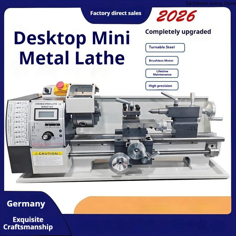 Desktop Precision Mini Lathe Brushless Metal Threaded Mini Lathe Instrument Commercial Machinery Mini Draaibank ZY60XXCC
