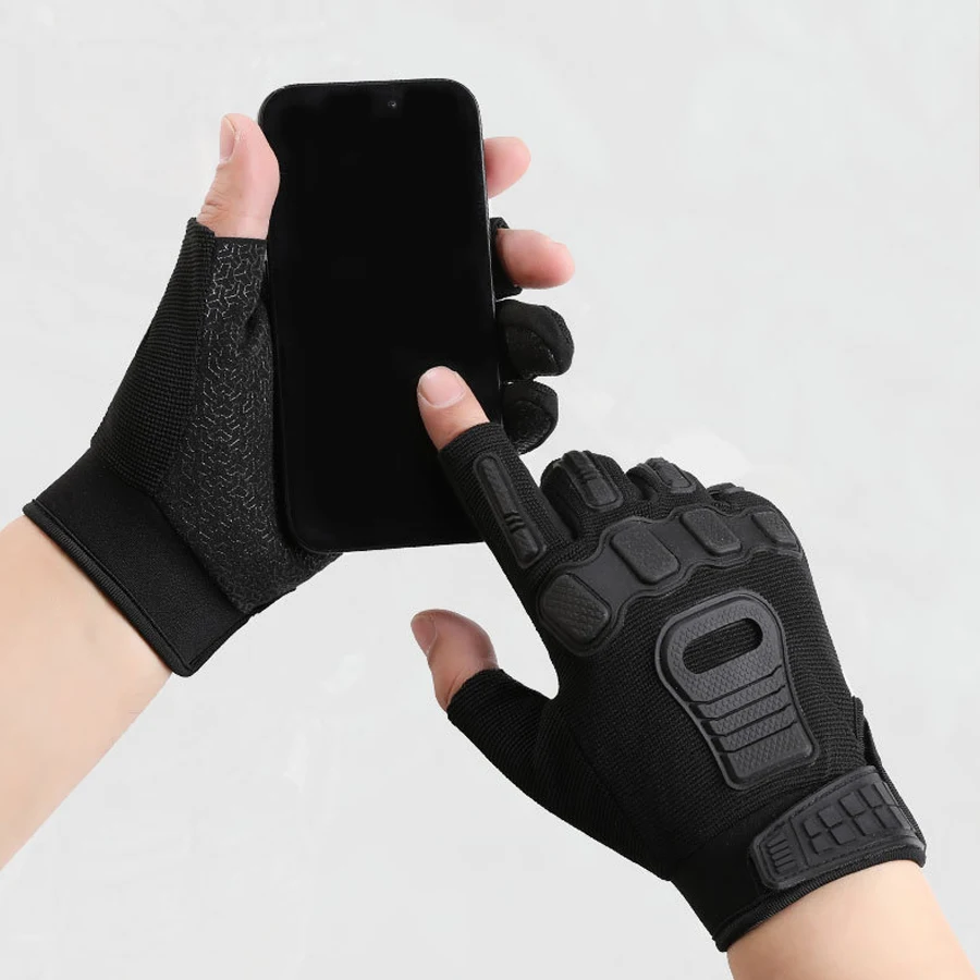 Outdoor Anti-Rutsch Verdickte Taktische Handschuhe für Damen und Herren Fitness Reiten Klettern Schutz Trainingshandschuhe Verschleißfest