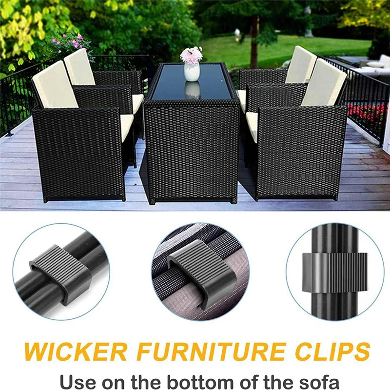 8Pcs Garden Furniture Clips Anti-Deformed Rattan Furniture Connectors for Outdoor Sofa Plastic Clamps Wicker Chair