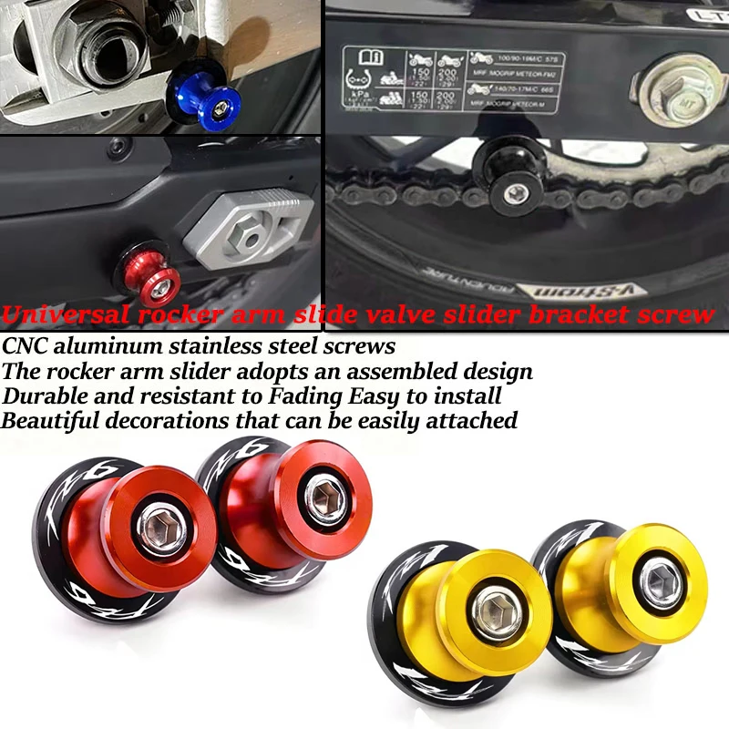 For FZ1 FZ-1 2006-2015 FZ6 N S 2004-2016 FZ8 FZ-8 2010-2018 Fazer Motorcycle M6 Swingarm Sliders Screw Swing Stand Screws