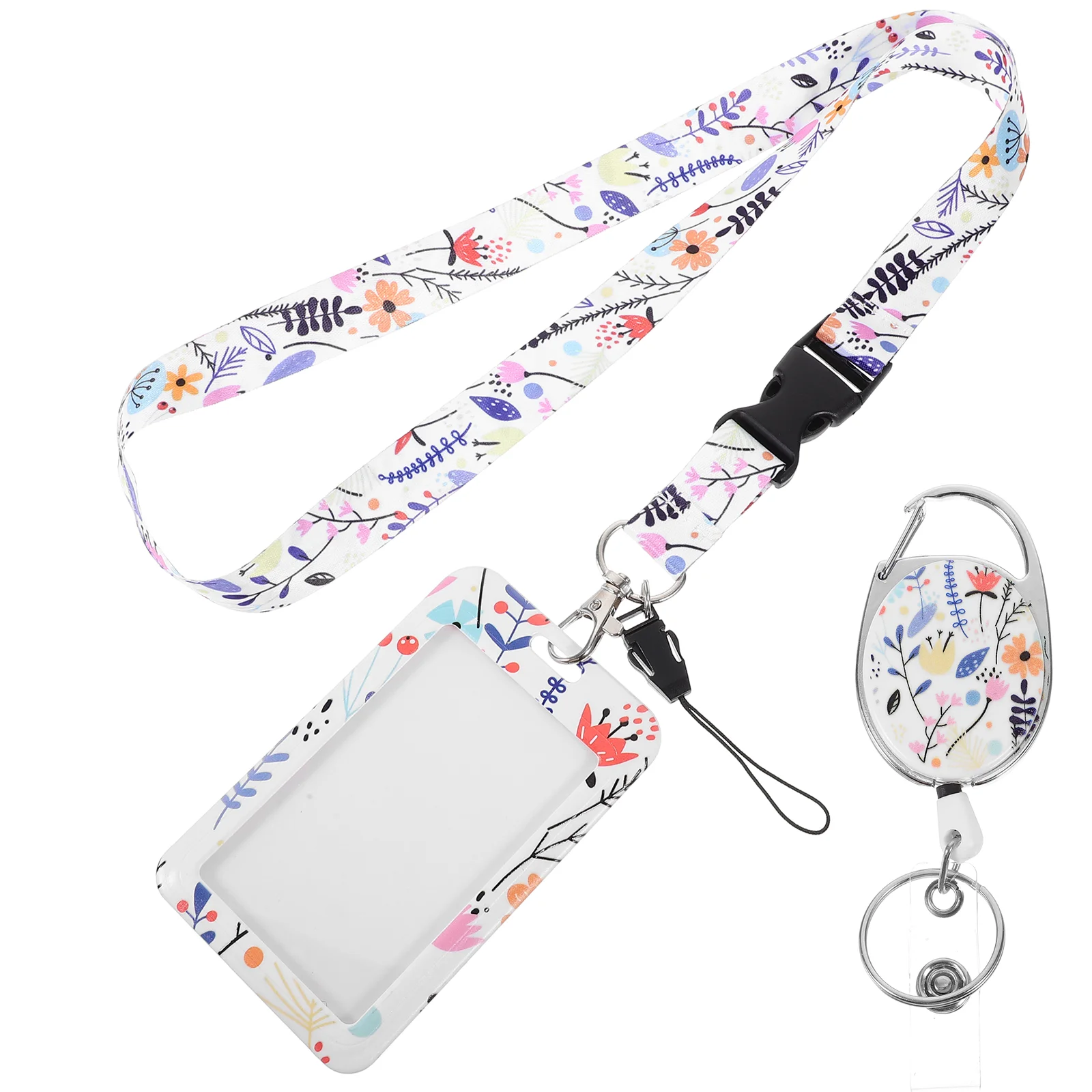 Coffee Telescopic Mobile Phone ID Card Holder Student Badge Cards Sleeve Lanyard Fresh Teacher Polyester