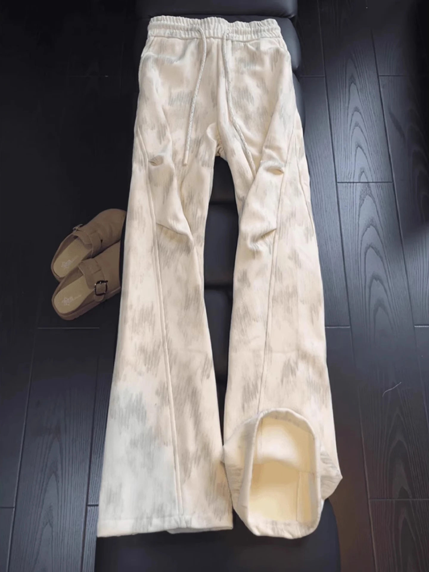 

Мужские повседневные брюки American Sle с флисовой подкладкой, прямого кроя, осенне-зимние, утепленные, свободного кроя, спортивные, удобные, длинные брюки