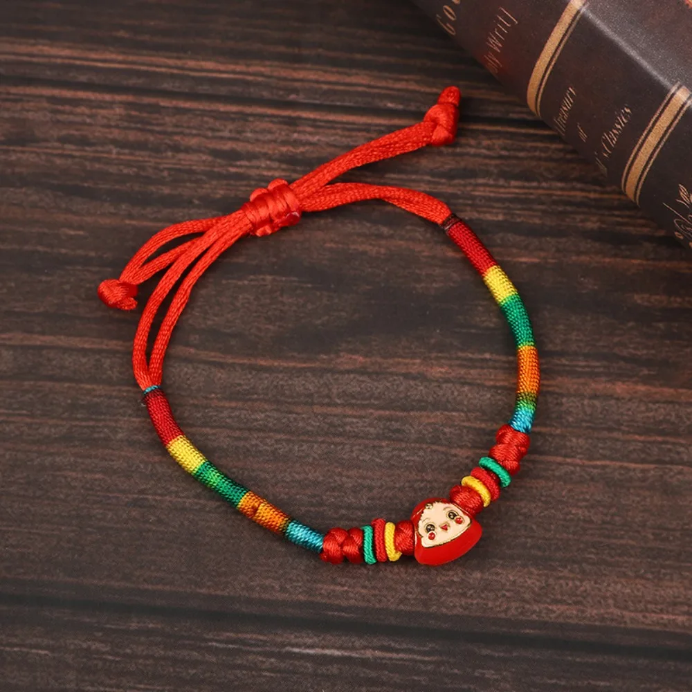 Chinese Style Dragon Boat Festival Bracelet Zongzi Pendent Adjustable Braided Hand Ropes Cute Handmade Colored Lucky Bracelet