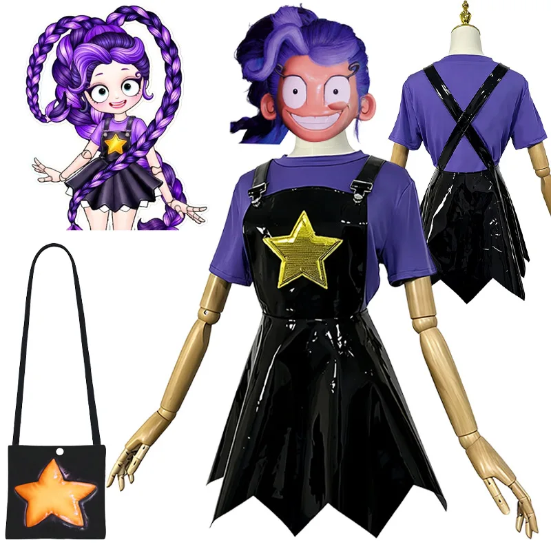 Disfraces de Cosplay de Poppy Lily para el Juego Horror Game Play Time, Vestido Morado de Lily, Bolsa de Lily, Máscara, Ropa de Carnaval de Halloween para Mujer