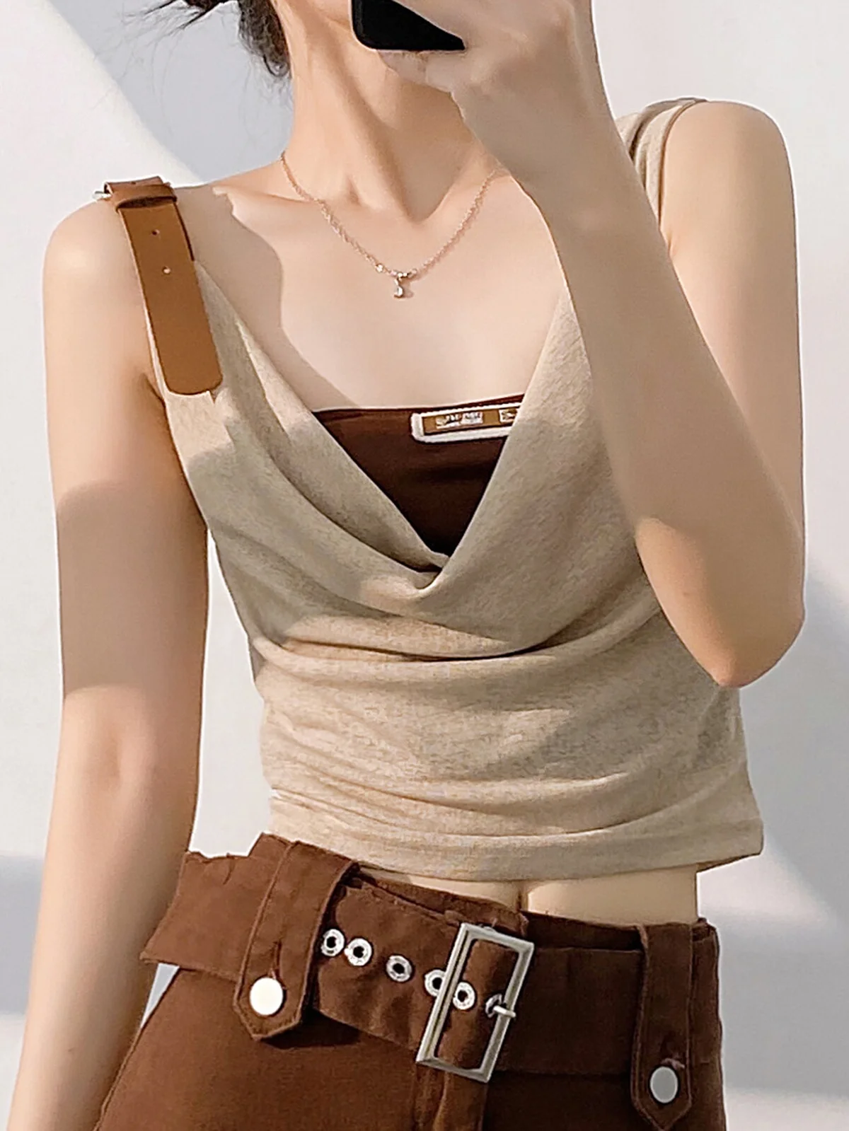 Morelowy Gotycki Damski Top Krótki Y2k Bez Rękawów Odkryte Ramiona Letnia Moda Streetwear Casual Chic Vintage Camisole Tank Top
