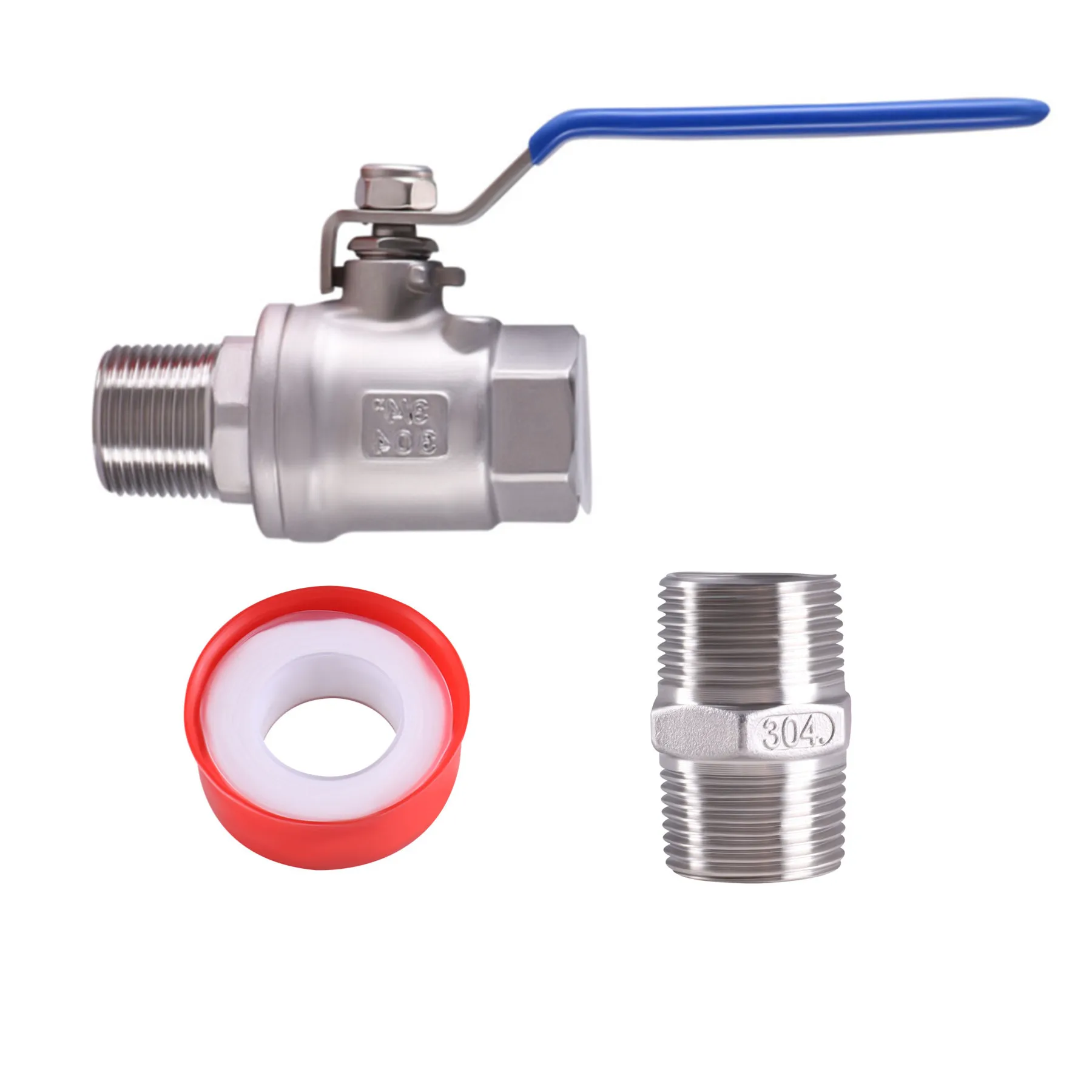 304 Stainless Steel Two Piece Ball Valve  DN20 3/4