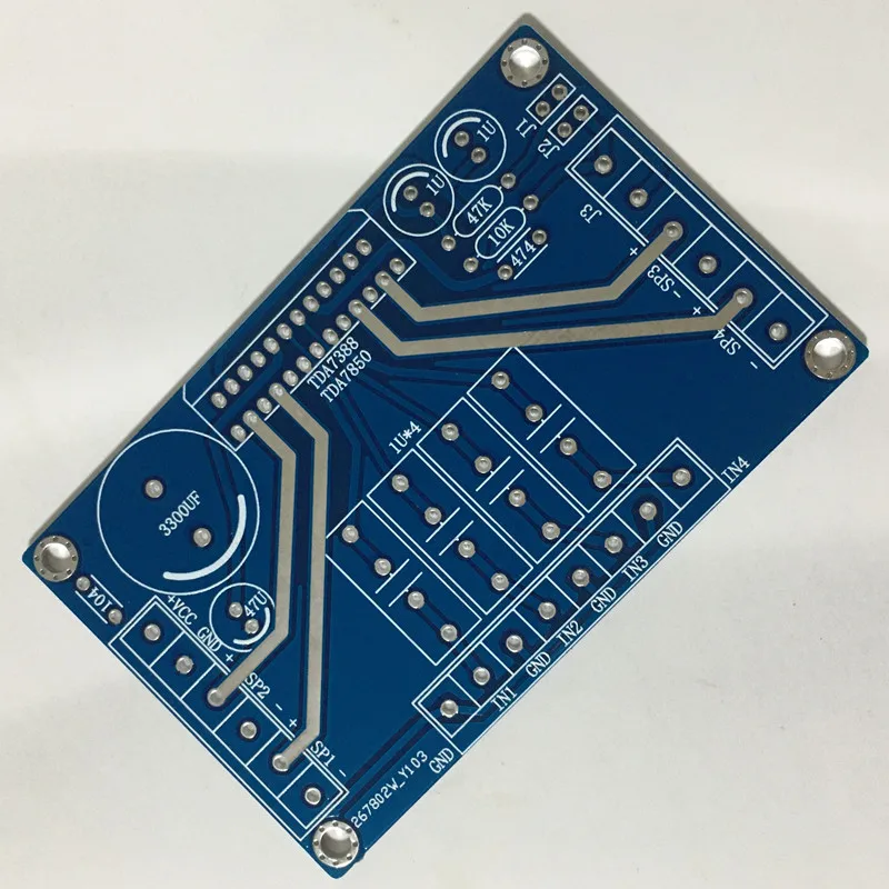 

Плата усилителя мощности TDA7388, плата автомобильного аудио BTL четырехканальная 4*41 Вт, пустая плата PCB, совместимая с TDA7850DIY