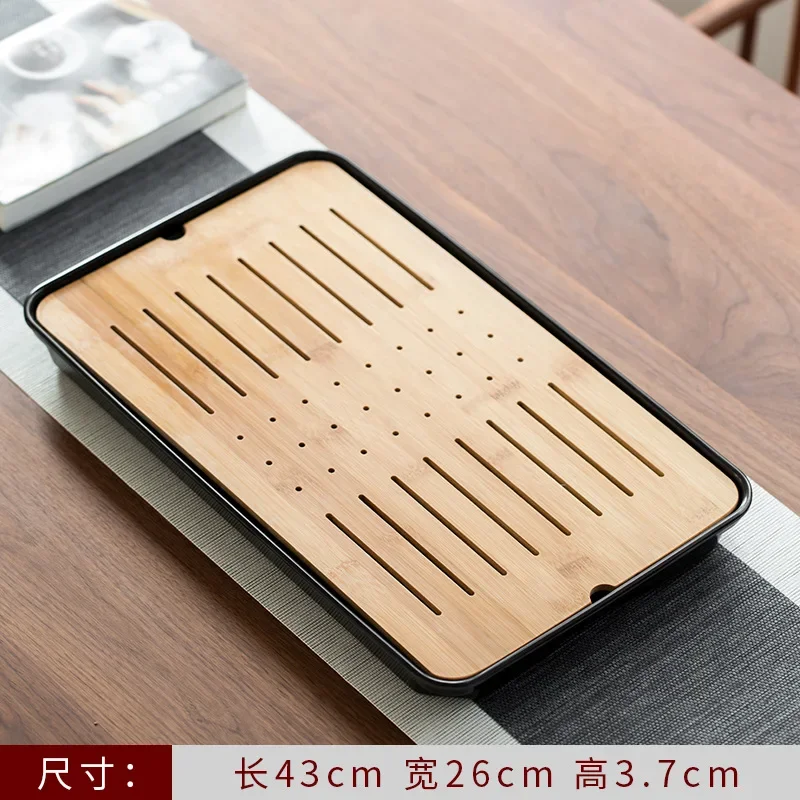 Tea Tray Tray Office Household Simple Mini Set Melamine Dry Brewing Water Storage Small Tea Table Japanese-style Bamboo Tea Tray