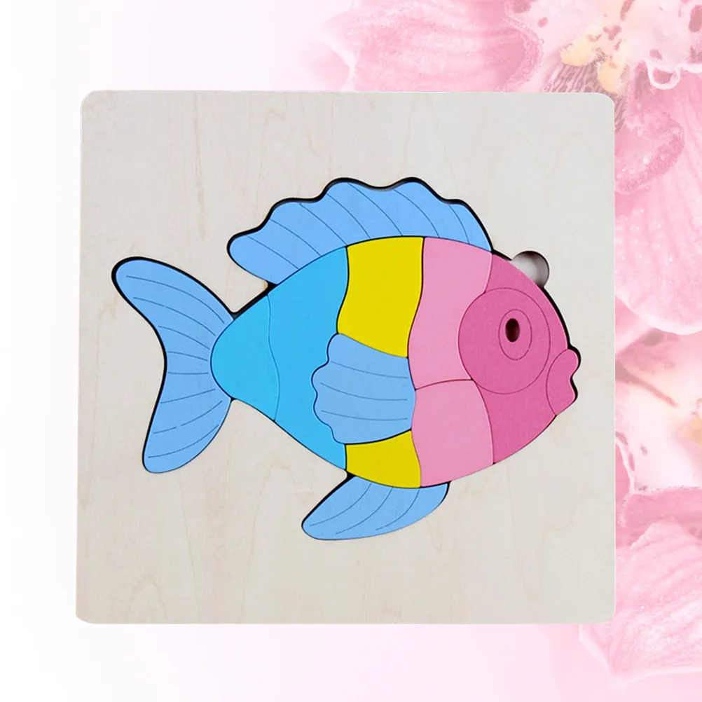 1Pcs Memory Fish Wooden Puzzle Durable Safe Educational Gift Exercise Practical Ability Hand-Eye Coordination Wooden Puzzle